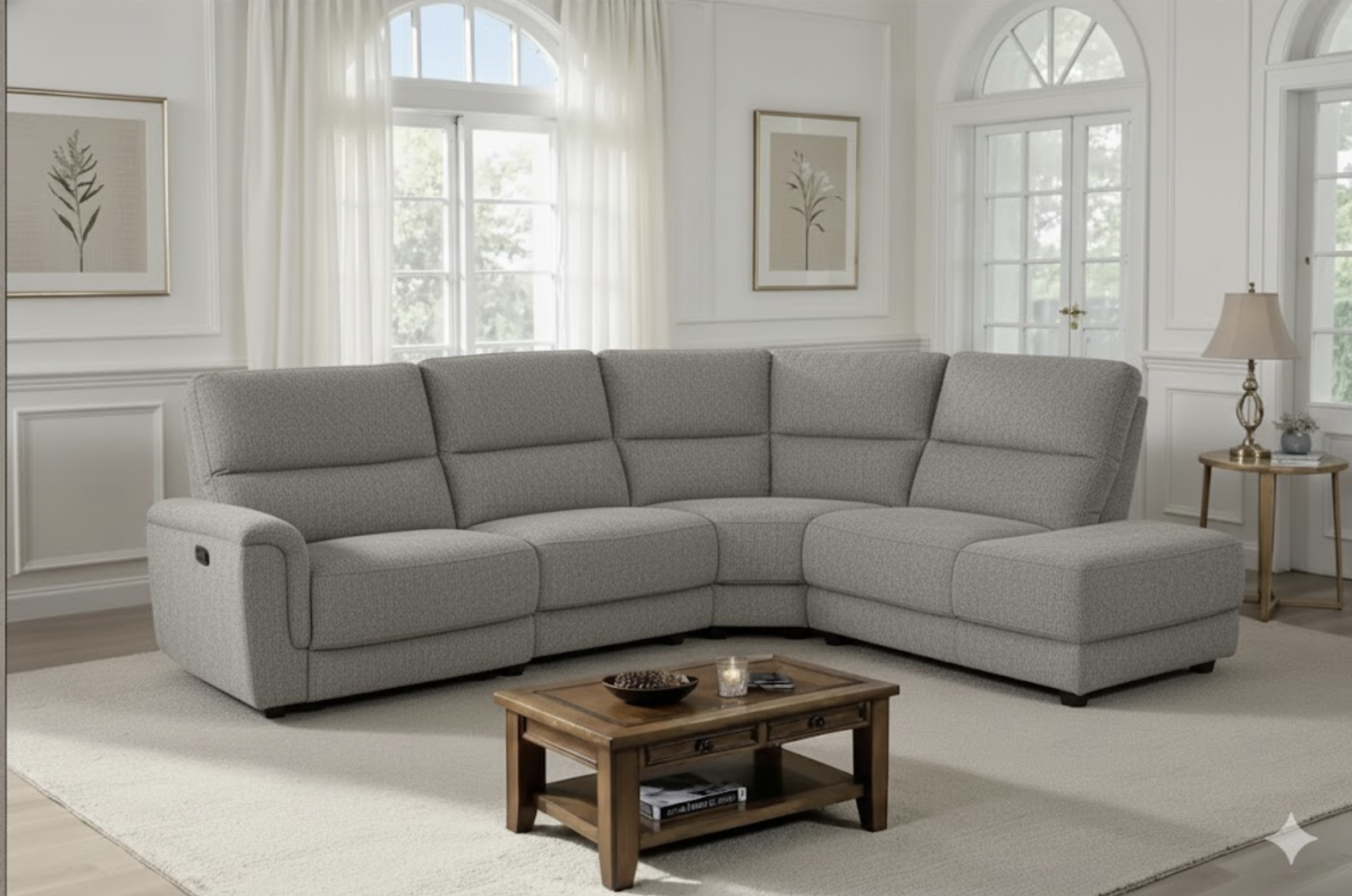 View Fluffy Fossil 4 pc Sectional
